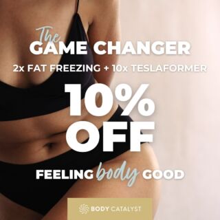Shape your body in just 4-5 weeks with the ‘BODY’ Game Changer! 🤩⁠
⁠
The Game Changer combines the TeslaFormer Muscle Definer (exclusive to Body Catalyst) with our Fat Freezing treatment to not only eliminate stubborn fat but also build, sculpt and define muscles. 💪🏼⁠
⁠
It accelerates your results by activating your body’s lymphatic drainage, assisting your body in metabolising the broken-down fat cells so that you can see results in just 4-5 weeks! ❄️⁠
⁠
⁠Now you can achieve the body of your dreams on a budget;⁠
⁠
✅Trim Stubborn Fat ⁠
✅Lose the Love Handles ⁠
✅Shape your Abs ⁠
✅Build your Booty ⁠
⁠
Don’t miss out! Click the link in bio to feel ‘body’ good!⁠
⁠
#bodycatalyst #mybodycatalyst #feelbodygood #feelbodygoodsale #gamechanger #bodysculpting #bodysculptingpackage #sale #fatfreezing #cryo #cryolioplysis #teslaformer #teslaformermuscledefiner #muscledefiner #muscledefinition #bodytransformation #bodygoals #bodypositivity #bodytreatments #fatloss #fatreduction #nonsurgicalliposuction $#lipo #workout #health #beauty